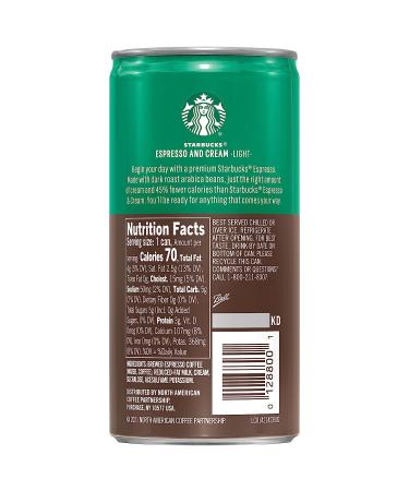 Starbucks Double Shot Espresso & Cream Light Coffee Drink - 4 Count, 6.5 Fl Oz Each - Buy Online on GoSupps.com