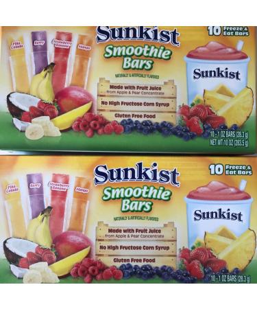 Sunkist Smoothie Bars - Gluten Free Frozen Juice Smoothies ((20) 1.0 bars (2/10ct boxes))