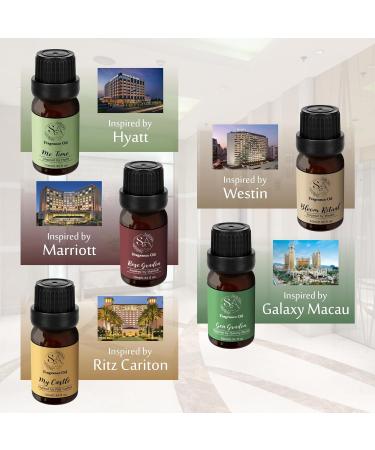 Scent Aura IV Fragrance Oils - 5 Hotel Secret Scents in One Collection Inspired by Marriott Ritz Carlton Park Hyatt Westin & Galaxy Macau for Diffusers - Buy Online on GoSupps.com