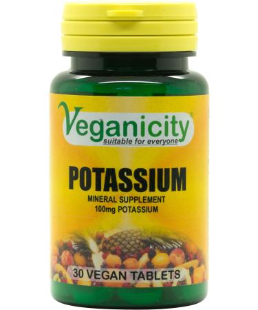 Veganicity Potassium 100mg : Bone & Joint Health Supplement - 30 Tablets in a Planet-Friendly 99% Recycled Pot
