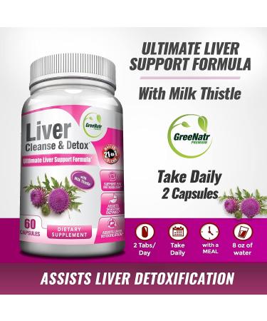 GreeNatr Liver Cleanse Detox & Repair Formula - 60 Count for Optimal Liver Health Support - Buy Online on GoSupps.com