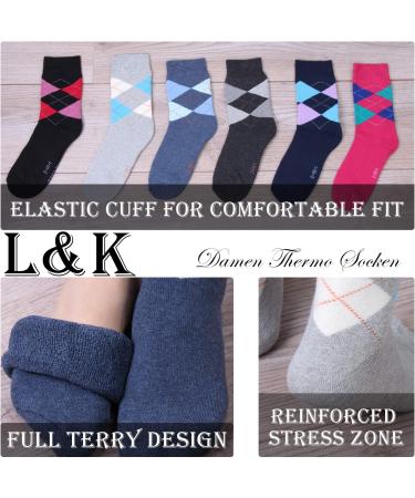 Shop L&K 6 Pair Thermal Socks for Women | Warm Cotton & Wool Sports Socks | Full Troke Winter Comfort (Size 35-38) - Buy Online on GoSupps.com