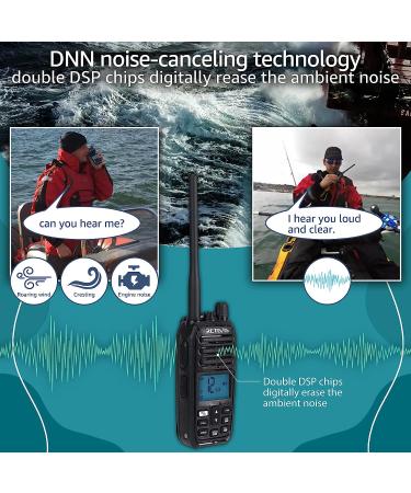 Retevis RM21 Handheld Floating Marine Radio with NOAA Weather, Submersible Design, Clear Audio, Backlit LCD & Charger - Ideal for Boat, Kayaking, Jet Ski - Buy Online on GoSupps.com