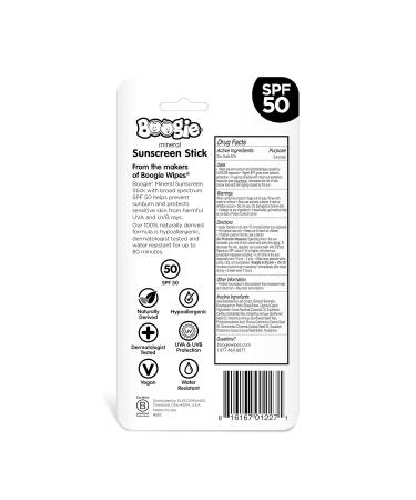 Boogie Wipes Baby Sunscreen Stick SPF 50 - 0.49 Oz (Pack of 3) | Zinc Oxide, Water Resistant, Naturally Derived for Kids - Buy Online on GoSupps.com