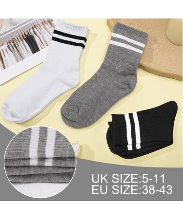 Shop 6 Pairs of Cotton Sports Socks for Men & Women | Striped Tennis Socks | Size 38-43 - International Shipping Available - Buy Online on GoSupps.com