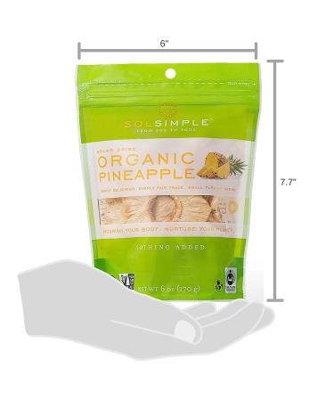 Sol Simple Solar Dried Pineapple Snack - USDA Organic, Non-GMO, Vegan, 6oz (Pack of 2) - Buy Online on GoSupps.com