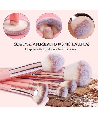 20pcs Professional Makeup Brush Set - Travel Kabuki & Eyeshadow Brushes with Gift Box | Pink Cosmetic Brush Set for Foundation & Concealer - Buy Online on GoSupps.com