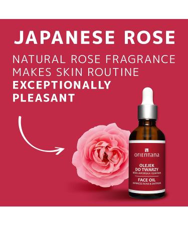 Orientana - Natural Face Oil Japanese Rose & Saffron | Vitamin A C & E | 100% Natural Vegan Anti Ageing Moisturiser | Hydrating Rejuvenating Brightening | Dry Mature & Acne Prone Skin - 50ml - Buy Online on GoSupps.com
