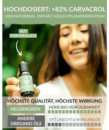 Heldengr n Bio Oregano Oil - High-Dose 82% Carvacrol | Organic Greek Oregano Oil 30ml - Certified Food Supplement - Buy Online on GoSupps.com