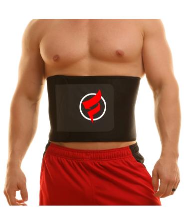 Fitru Waist Trimmer Sauna Ab Belt For Women & Men - Waist Trainer Stomach Wrap Black XL: 10" X 50"