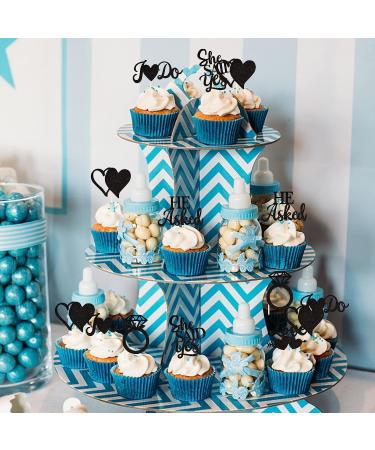 Pack of 36 He Asked She Said Yes Cake Decoration Birthday She Said Yes Cake Toppers Glitter Cake Decoration Diamond Ring Heart Cake Topper Muffin Decoration for Wedding Engagement Bridal Party Colour 4 - Buy Online on GoSupps.com