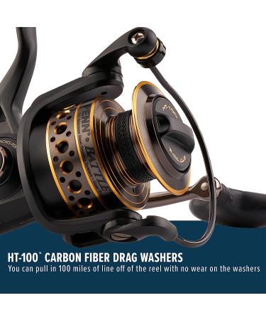 PENN Battle Spinning Reel Kit Size 5000 - Right/Left Handle Position - HT-100 Front Drag System - Includes Reel Cover and Spare Spool - 6000 - Buy Online on GoSupps.com