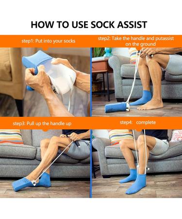 Sock Aid for Seniors & Disabled Easy Sock Slider & Helper for Pregnant Women & Diabetics - Buy Online on GoSupps.com