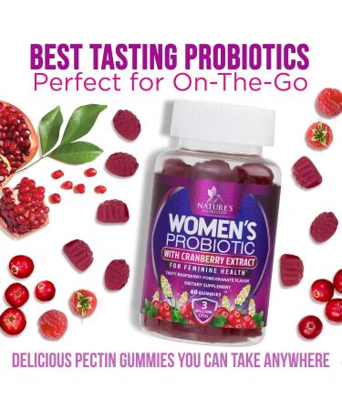 Probiotics for Women Gummies with Cranberry - 6 Premium Strains for PH Balance Digestive Health Vaginal & Immune Support 3 Billion CFU Women's Probiotic Gummy for Feminine Health - 60 Gummies 60 Count (Pack of 1) - Buy Online on GoSupps.com