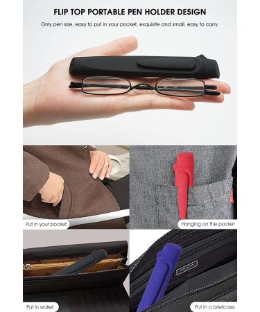 Vevesmundo Men's Narrow Metal Reading Glasses - Lightweight Mini Visual Aid with Case - Black 0.75x - Buy Online on GoSupps.com