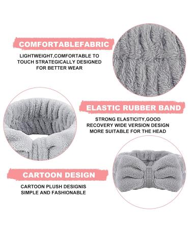 Spa Headband 2-Pack with Bow, Facial Makeup Headbands for Women - Black & Grey - Buy Online on GoSupps.com