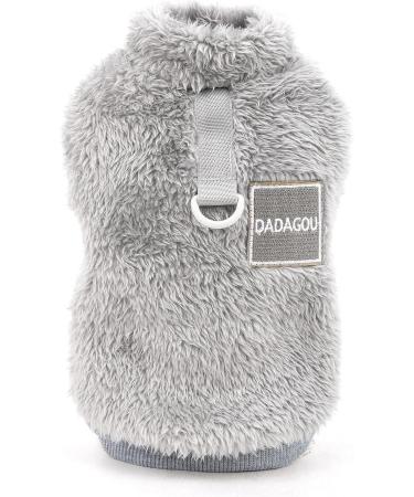 Smalllee Lucky Store Sherpa Fleece Sweater Vest for Small Dogs & Cats - Warm Turtleneck Sweatshirt with D-Ring Perfect for Autumn & Winter Gray XL - Buy Online on GoSupps.com