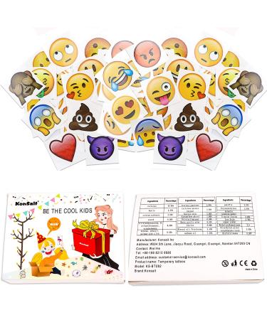 Emoji Temporary Tattoos (160 pcs) - Fun Emoji Body Stickers for Kids & Adults | Emoji Party Favors with Poop, Heart Eyes, Sunglasses, Smirk & More - Buy Online on GoSupps.com