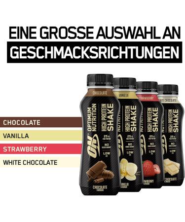 Optimum Nutrition High Protein Shake - Low Fat No Added Sugar Chocolate - 10x500ml Post Workout Snack for Men & Women - Buy Online on GoSupps.com