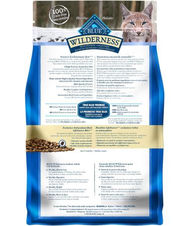 Blue Buffalo Wilderness High Protein Grain Free & Wilderness High Protein Grain Free Natural Adult Indoor Dry Cat Food Chicken 2.2kg bag Salmon Medium Bag + Cat Food Chicken 2.2kg - Buy Online on GoSupps.com