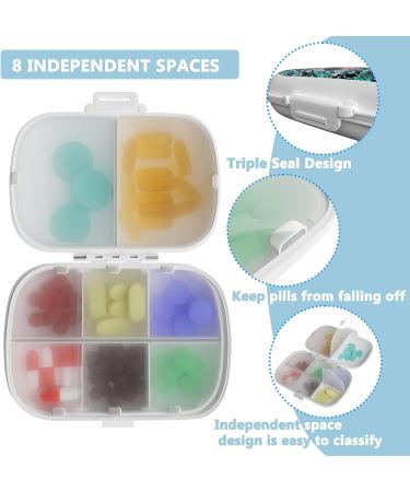 Travel Pill Organizer - 8 Compartment Portable Pill Case | Daily Pill Box for Vitamins & Supplements - Blue Datura - Buy Online on GoSupps.com