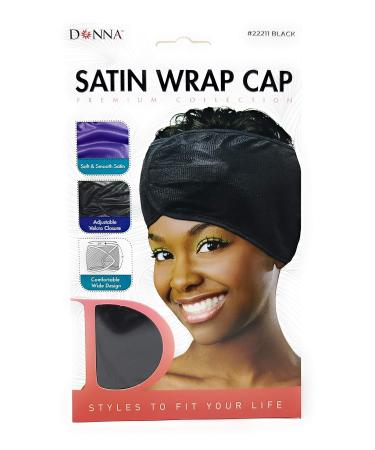 Donna Collection Premium Satin Wrap Cap  Black