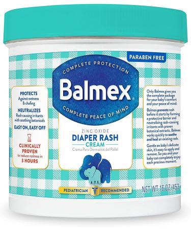 Balmex Diaper Rash Cream 16 oz x 2 Pack | Zinc Oxide Formula for Baby's Sensitive Skin - Buy Online on GoSupps.com