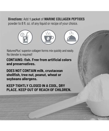 Nature's Plus Marine Collagen Peptides - 20 Stick Packets (0.43 oz each) | Boost Skin & Joint Health - Buy Online on GoSupps.com