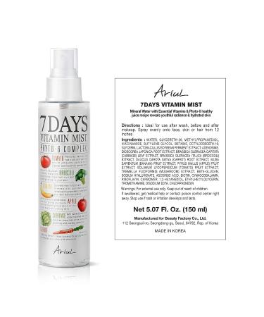 Ariul 7 Days Vitamin Mist - 3-in-1 Hydrating Face Mist, Makeup Setting Spray & Toner - Dewy Finish for All Skin Types (5.07 Fl.Oz) - Buy Online on GoSupps.com