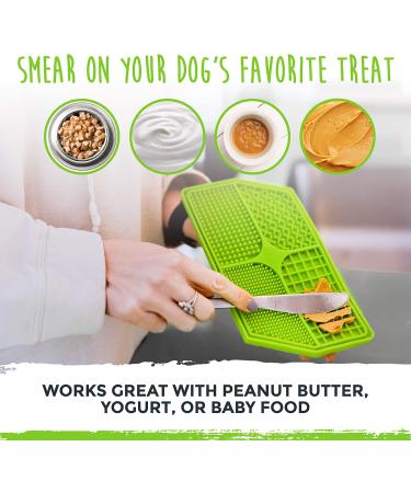 Mighty Paw Dog Lick Pad | BPA-Free Silicone Mat for Anxiety Relief, Slow Feeding, and Dental Health | Strong Suction Cups | Dishwasher Safe - Green - Buy Online on GoSupps.com
