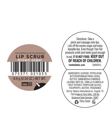 Tree Hut Sugarlips Brown Sugar Lip Scrub 0.34oz Jar - Shea Butter and Raw Sugar Exfoliator for Ultra-Hydrating Lip Care - Buy Online on GoSupps.com