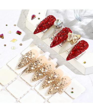 2120Pcs Champagne Gold Crystal Nail Rhinestones | Flatback Glass Gems for DIY Crafts | Nail & Jewelry Decorations - Buy Online on GoSupps.com