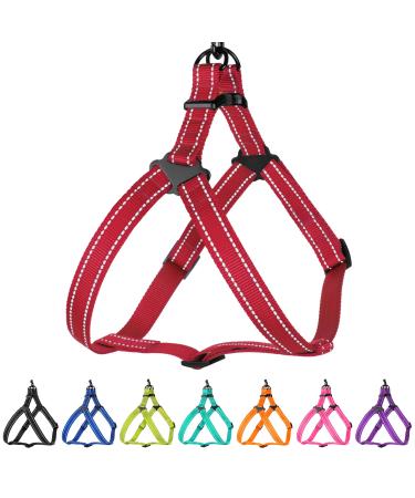 Collardirect Reflecting dog harness size S M L for walks outdoors adjustable for dogs puppies pink black red purple mint green orange blue L red