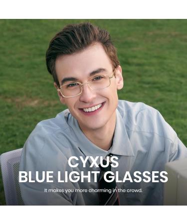 Cyxus Blue Light Filter Glasses for Men & Women - Fashionable Computer & Gaming Safety Glasses - Model 8160 Golden - Buy Online on GoSupps.com