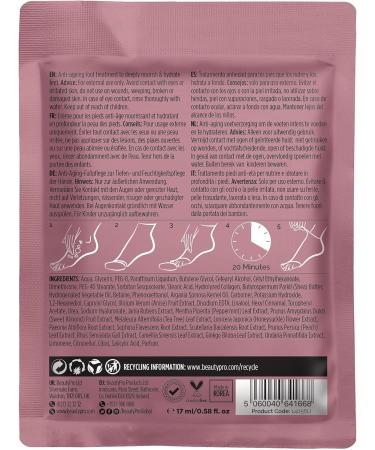 BEAUTYPRO FOOT THERAPY Foot Mask with Collagen Salicylic Acid & Argan Oil | Packed Full of Natural Ingredients | Intensely Moisturising | Bootie with Removable Toe Tip | - Buy Online on GoSupps.com