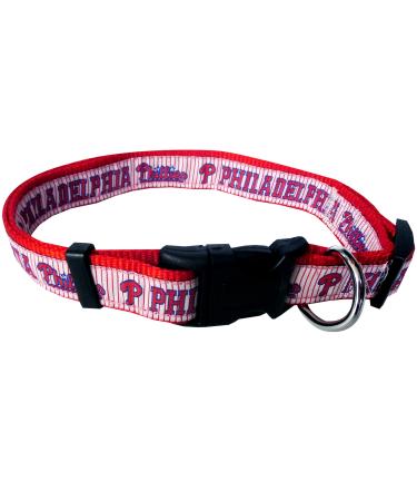 MLB PHILADELPHIA PHILLIES Dog Collar, Large L (Neck: 14"-24", Strap width: 1") Philadelphia Phillies