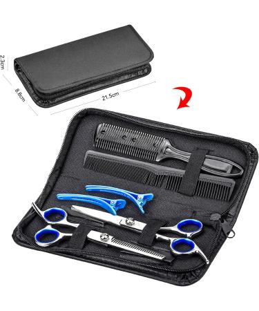 Professional 6.7-Inch Hair Scissors Set - Premium Hairdressing & Effilier Scissors for Men Women & Children - 10-Part Family Salon Kit - International Shipping Available - Buy Online on GoSupps.com
