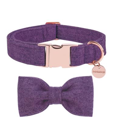 Dogwong dog collar with removable fly violet pet collar dog hinge gift for girls or boys dogs comfortable adjustable dog collar for small medium-sized dogs X-Small (pack of 1) purple