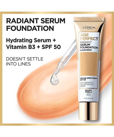 L'Oreal Paris Age Perfect Radiant Serum Foundation SPF 50 Rose Ivory - 1oz - Buy Online on GoSupps.com