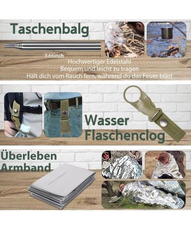 18-in-1 Survival Kit | Ultimate Outdoor & Military Emergency Gear | Perfect Gifts for Men | Camping Bushcraft & Hiking Equipment - Buy Online on GoSupps.com