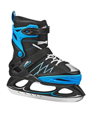 Lake Placid Monarch Boy's Adjustable Ice Skate Black/Blue Small/11-2