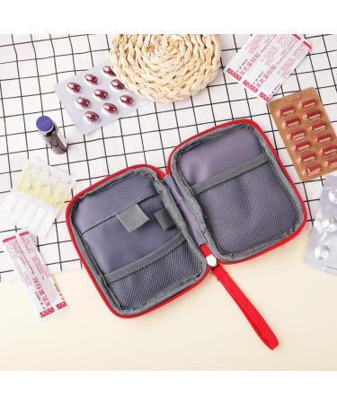 Tikplus Travel Pharmacy Bag - Portable Waterproof Mini First Aid Bag for Home & Camping - Emergency Medication Pocket (Red) - Buy Online on GoSupps.com