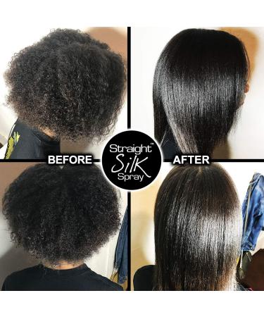 Straight Silk Spray with Moroccan Argan Oil | Hair Straightening Protector & Detangler | Alcohol-Free | Heat Protectant up to 450 F | Flat-Iron | Blow-Dry | Unscented | Hair Spray | MADE IN USA (64oz) 64 Fl Oz (Pack of 1) - Buy Online on GoSupps.com