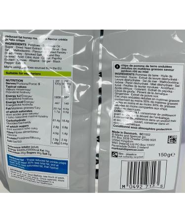 M&S Reduced Fat Salt & Vinegar Crisps 150g - 2 pack - Buy Online on GoSupps.com