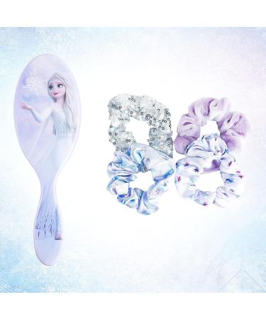 Frozen Princess Elsa Hair Accessory Set - 5 Pcs Including 1 Brush + 4 Scrunchies for Girls - Buy Online on GoSupps.com