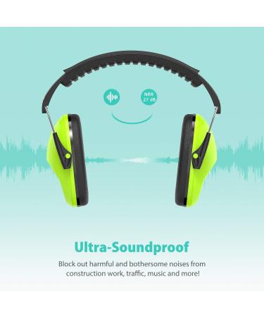 Dr.meter Children's Ear Defenders - SNR 27dB Protective Earmuffs (Green, Pack of 2) - Buy Online on GoSupps.com