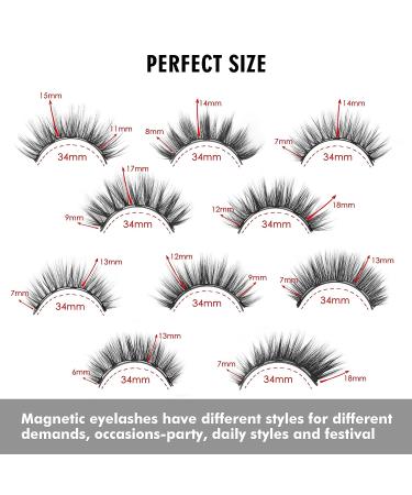 Magnetic Eyelashes & Eyeliner Kit | 10 Pairs Natural False Lashes | Waterproof Liner | Easy Application | No Glue Needed - Buy Online on GoSupps.com