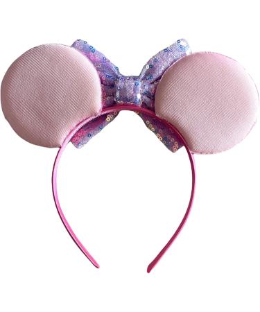 Pink Sequin Minnie Mouse Inspired Aurora Alice Headband With Big 5" Reversible Sequin Top Bow Handmade - Buy Online on GoSupps.com