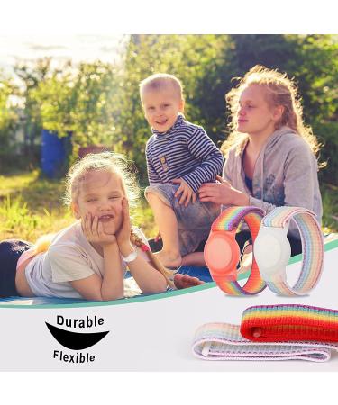 4 Pack Wristband for Airtag Kids  GPS Bracelet for Kids Compatible with Apple Air Tag  Nylon Watch Band Tracker Case Strap Holder Accessories for Toddler Child Adult  Adjustable Anti-Lost Nilong-Rainbowlanlv - Buy Online on GoSupps.com