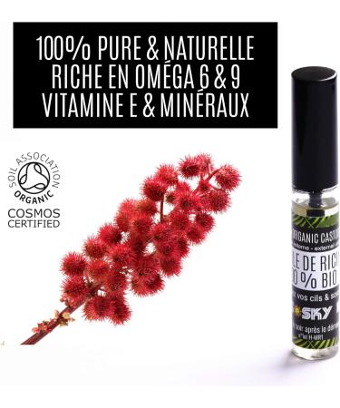 Growth Serum - Castor Oil Eyelash Mascara Certified Organic - 100% Pure - 1st Cold Pressed - 10 ml - Stimulates the Growth of Eyelashes Eyebrows Hair and Beards - Buy Online on GoSupps.com